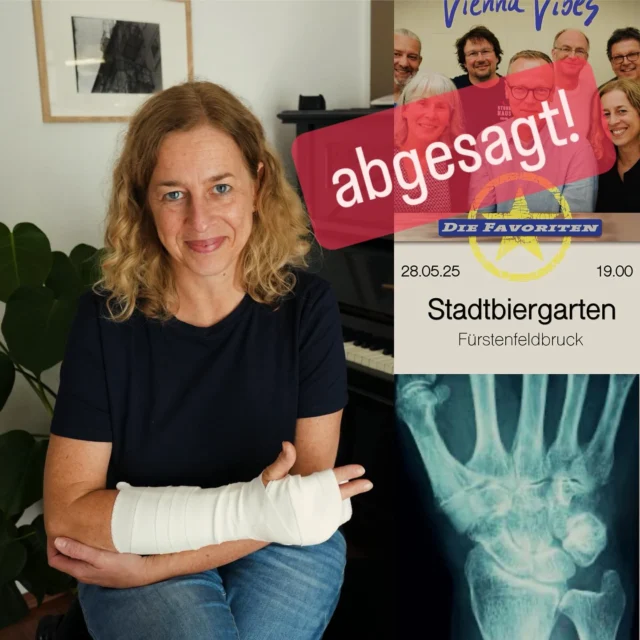Leider müssen wir den Auftritt am nächsten Mittwoch, 28.5. im #stadtbiergartenffb ABSAGEN! Evi hat böse Aua 😥 Ohne Keyboard und unsere Evi wär‘s nicht einmal halb so schön! Das habt Ihr nicht verdient… wir halten Euch auf dem Laufenden und kommen wieder! Bussi und Baba! 😘